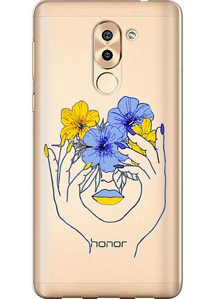 Чехол силиконовый патриотический на телефон huawei honor 6x девушка v4 "5276u-460-58250"