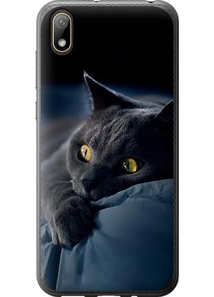 Чохол 2d пластиковий на телефон huawei y5 2019 димчастий кіт "825t-1695-58250"