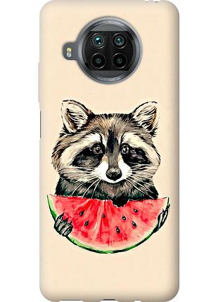 Чехол 2d пластиковый на телефон xiaomi mi 10t lite енотик с арбузом "4605t-2097-58250"