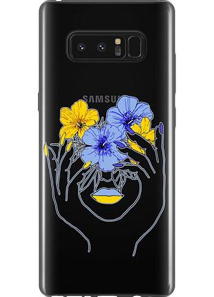 Чехол 2d пластиковый патриотический на телефон samsung galaxy note 8 девушка v4 "5276t-1020-58250"