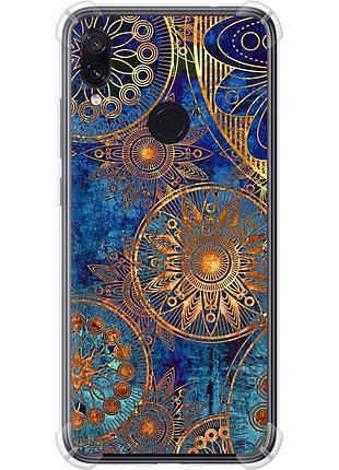 Чохол силіконовий протиударний с посиленими кутами на телефон xiaomi redmi note 7 золотий візерунок "678sp-1639-58250"