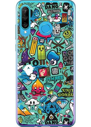 Чохол 2d пластиковий на телефон huawei p30 lite стікер бомбінг 1 "693t-1651-58250"