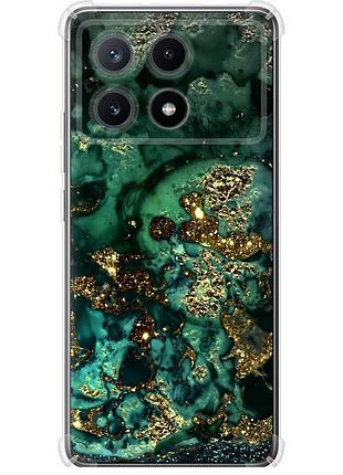 Чохол силіконовий протиударний с посиленими кутами на телефон xiaomi poco x6 pro мармур золото багатство "5419sp-3497-58250"