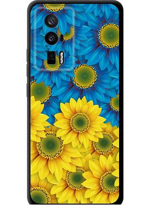 Чехол tpu патриотический на телефон xiaomi redmi k60 жёлто-голубые цветы "1048b-2973-58250"