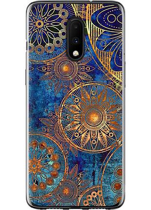 Чехол силиконовый на телефон oneplus 7 золотой узор "678u-1740-58250"