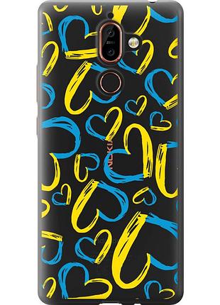 Чехол 2d пластиковый патриотический на телефон nokia 7 plus сердца ua "5292t-1354-58250"