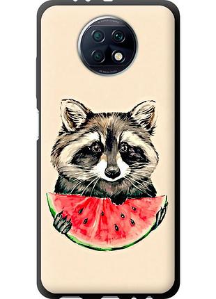 Чехол tpu на телефон xiaomi redmi note 9t енотик с арбузом "4605b-2261-58250"