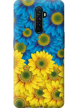Чохол силіконовий патріотичний на телефон oppo reno ace жовто-блакитні квіти "1048u-1964-58250"