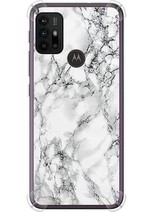 Чехол силикон с усиленными углами на телефон motorola moto g30 мрамор белый "4480sp-2320-58250"