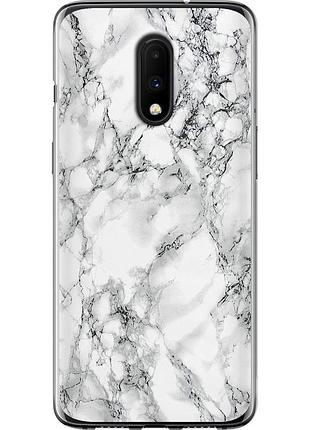 Чехол силиконовый на телефон oneplus 7 мрамор белый "4480u-1740-58250"