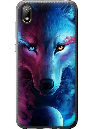 Чохол 2d пластиковий на телефон huawei y5 2019 арт-вовк "3999t-1695-58250"