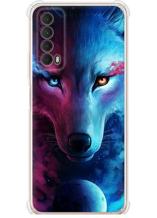 Чехол силикон с усиленными углами на телефон huawei p smart 2021 арт-волк "3999sp-2100-58250"