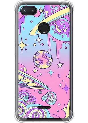Чехол силикон с усиленными углами на телефон xiaomi redmi 6 розовая галактика "4146sp-1521-58250"