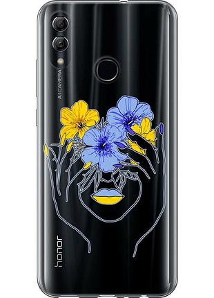 Чохол 2d пластиковий патріотичний на телефон huawei honor 10 lite дівчина v4 "5276t-1618-58250"