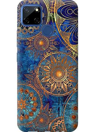 Чехол 2d пластиковый на телефон realme c12 золотой узор "678t-2240-58250"