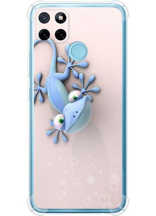 Чехол силикон с усиленными углами на телефон realme c21y геккончик "1094sp-2472-58250"
