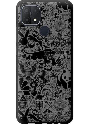 Чохол tpu на телефон oppo a15 чорно-сірий стікер бомбінг "2432b-2119-58250"