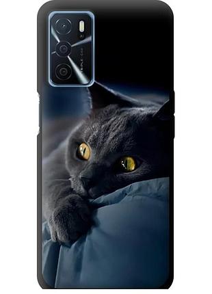 Чохол tpu на телефон oppo a16 димчастий кіт "825b-2469-58250"
