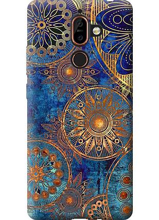 Чохол 2d пластиковий на телефон nokia 7 plus золотий візерунок "678t-1354-58250"