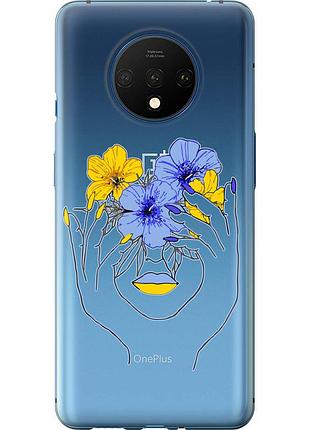 Чехол силиконовый патриотический на телефон oneplus 7t девушка v4 "5276u-1809-58250"