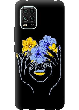 Чехол tpu патриотический на телефон xiaomi mi 10 lite девушка v4 "5276b-1924-58250"