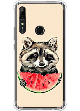 Чехол силикон с усиленными углами на телефон huawei p smart z енотик с арбузом "4605sp-1704-58250"