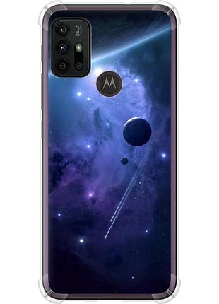 Чохол силіконовий протиударний с посиленими кутами на телефон motorola moto g30 планети в синьому космосі "171sp-2320-58250"