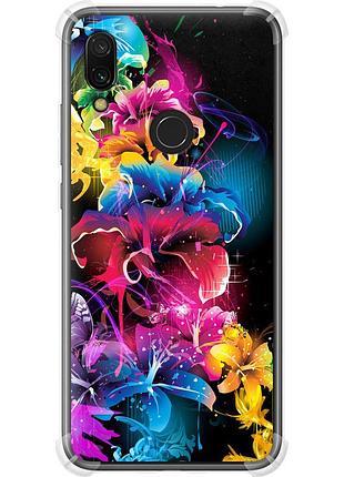 Чохол силіконовий протиударний с посиленими кутами на телефон xiaomi redmi 7 абстрактні квіти "511sp-1669-58250"