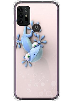 Чехол силикон с усиленными углами на телефон motorola moto g30 геккончик "1094sp-2320-58250"