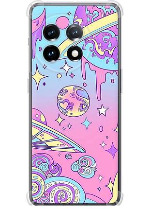 Чехол силикон с усиленными углами на телефон oneplus 11 розовая галактика "4146sp-2940-58250"