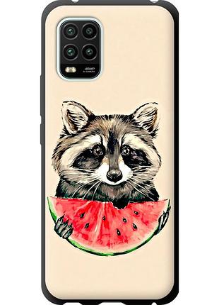 Чехол tpu на телефон xiaomi mi 10 lite енотик с арбузом "4605b-1924-58250"