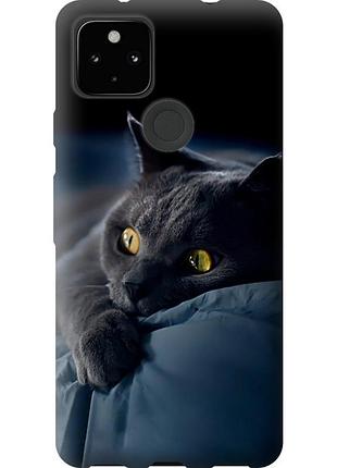 Чехол 2d пластиковый на телефон google pixel 5a дымчатый кот "825t-2286-58250"