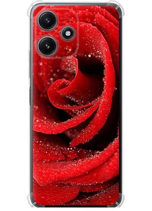 Чохол силіконовий протиударний с посиленими кутами на телефон xiaomi redmi 12 5g червона троянда "529sp-3194-58250"