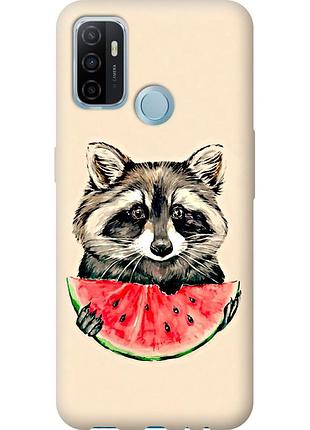 Чехол силиконовый на телефон oppo a53 енотик с арбузом "4605u-568-58250"