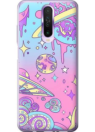 Чохол 2d пластиковий на телефон xiaomi redmi k30 рожева галактика "4146t-1836-58250"