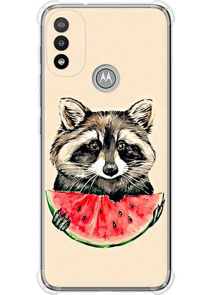 Чехол силикон с усиленными углами на телефон motorola e20 енотик с арбузом "4605sp-2509-58250"