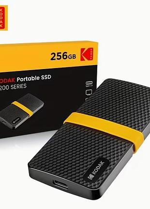 Портативний високошвидкісний зовнішній ssd-накопичувач kodak 256 gb usb 3.1 type-c art6662