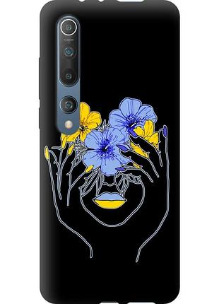 Чехол tpu патриотический на телефон xiaomi mi 10 девушка v4 "5276b-1860-58250"