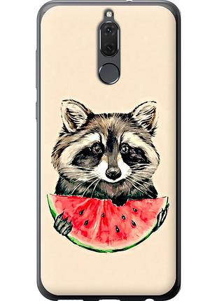 Чехол силиконовый на телефон huawei mate 10 lite енотик с арбузом "4605u-1240-58250"