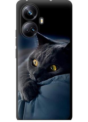 Чехол tpu на телефон realme 10 pro plus дымчатый кот "825b-2944-58250"