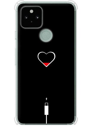 Чохол силіконовий протиударний с посиленими кутами на телефон google pixel 5 підзарядка серця "4274sp-2044-58250"