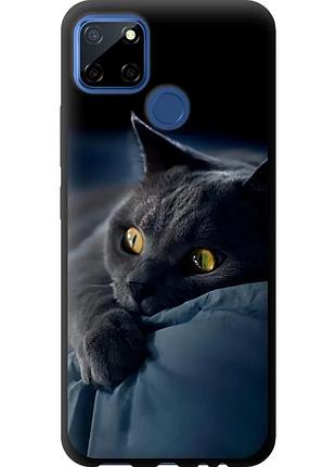 Чехол tpu на телефон realme 7i дымчатый кот "825b-2486-58250"