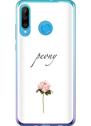 Чохол 2d пластиковий на телефон huawei p30 lite півонія "4366t-1651-58250"