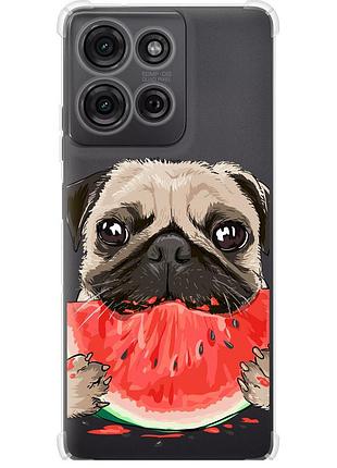Чохол силіконовий протиударний с посиленими кутами на телефон motorola moto g75 5g мопс і кавун "4665sp-3890-58250"