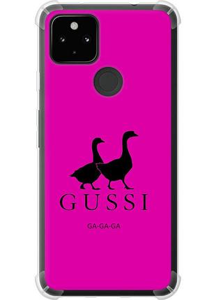 Чехол силикон с усиленными углами на телефон google pixel 5a гуси "4561sp-2286-58250"