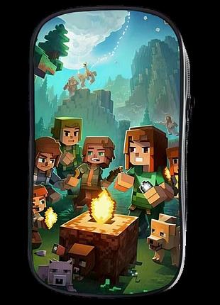 Детский школьный нейлоновый пенал майнкрафт minecraft