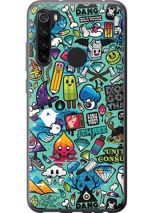 Чохол 2d пластиковий на телефон xiaomi redmi note 8 стікер бомбінг 1 "693t-1787-58250"