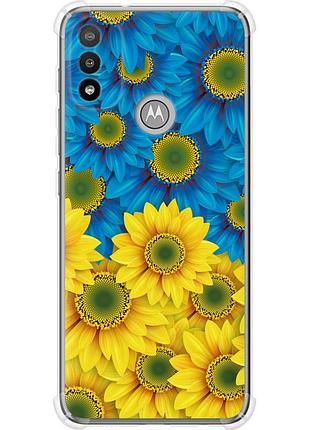 Чохол силіконовий протиударний с посиленими кутами патріотичний на телефон motorola e20 жовто-блакитні квіти "1048sp-2509-58250"