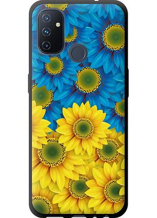 Чехол tpu патриотический на телефон oneplus nord n100 жёлто-голубые цветы "1048b-2130-58250"