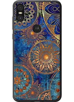 Чохол 2d пластиковий на телефон motorola one золотий візерунок "678t-1589-58250"